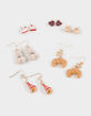 FULL TILT 6 Pack Bunny/Croissant Earrings image number 1