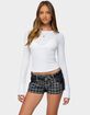EDIKTED Kuini Ribbed Long Sleeve Tee image number 1