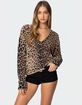EDIKTED Leopard Printed V-Neck Cardigan image number 1