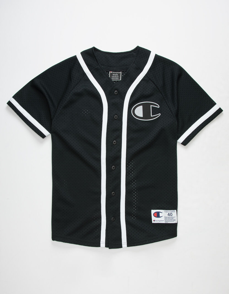 CHAMPION Mesh Black Mens Baseball Jersey image number 0