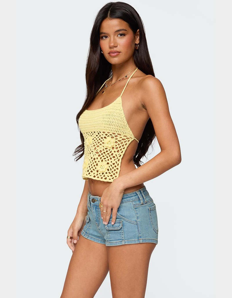 EDIKTED Miel Crochet Backless Halter Top image number 2