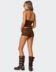 EDIKTED Sloane Faux Suede Halter Top image number 2