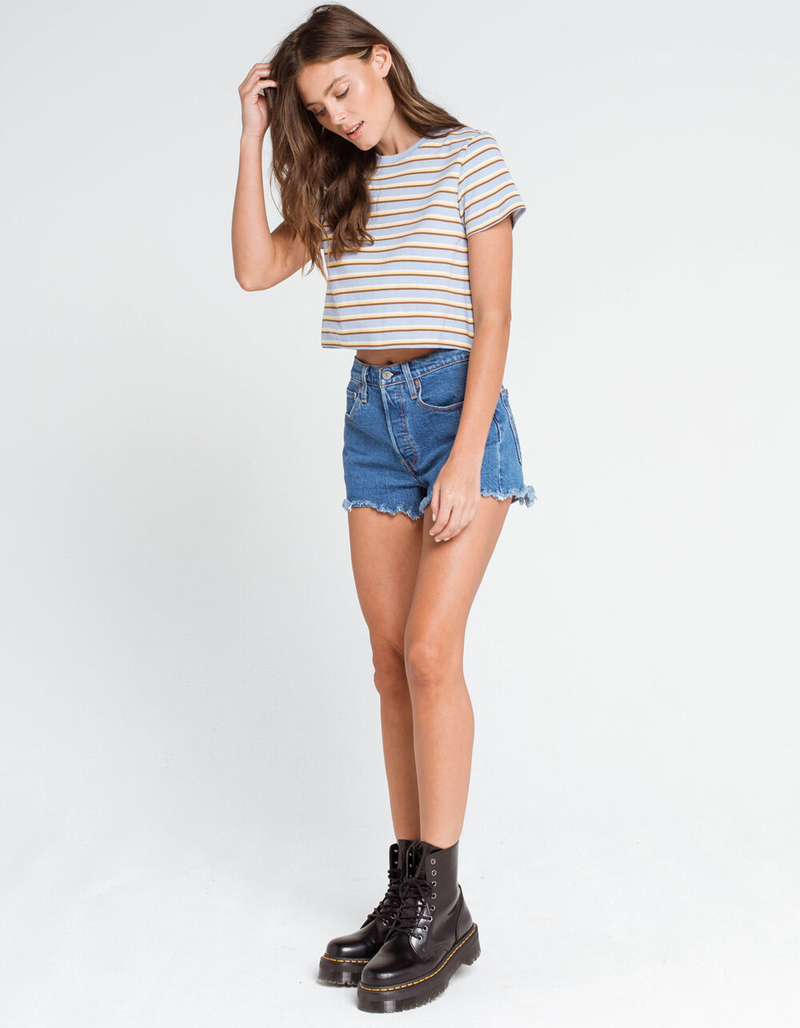 FULL TILT Multi Stripe Womens Crop Tee image number 3