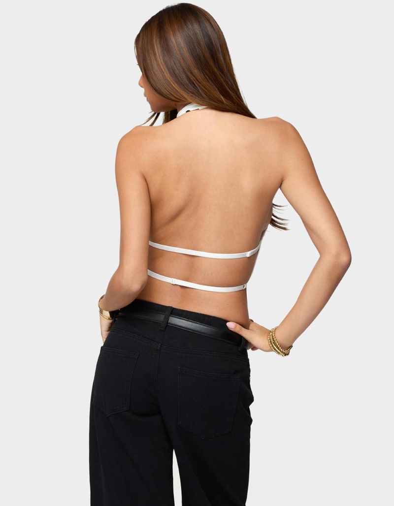 EDIKTED Raiya Polka Dot Backless Halter Top image number 2