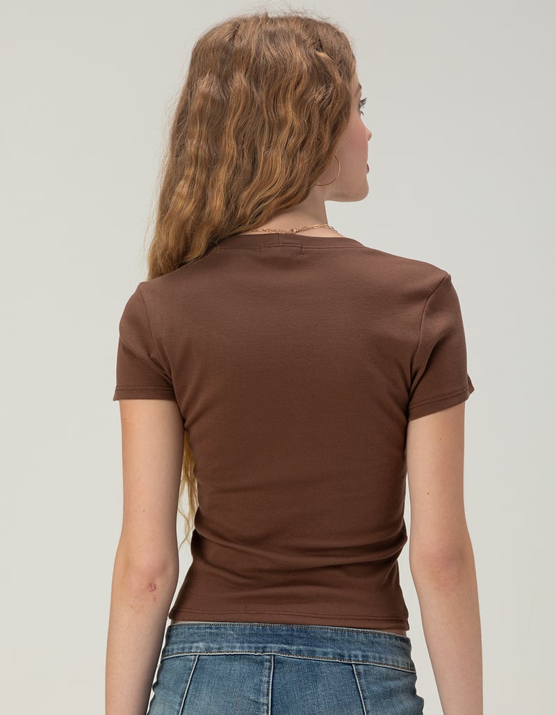 FULL TILT Y2K Rhinestone Womens Baby Tee image number 4