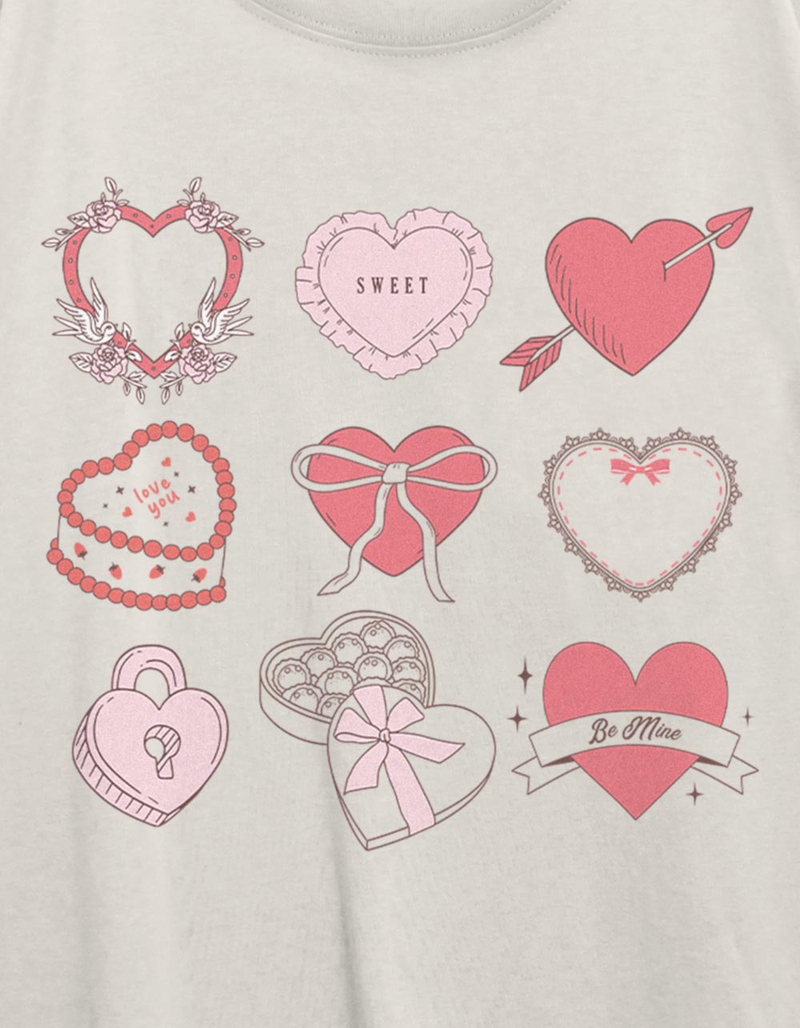 HEARTS Cute Grid Womens Oversized Tee image number 1
