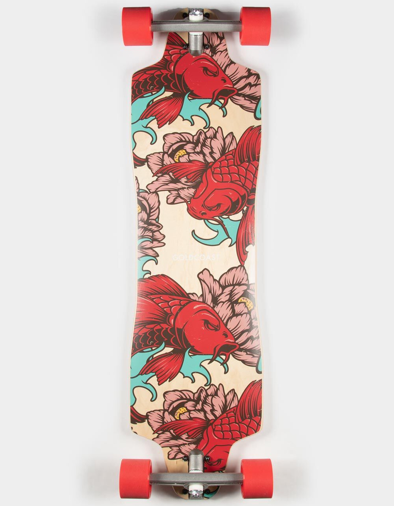 GOLDCOAST Killer Koi 36" Drop Through Longboard Skateboard image number 0