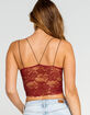FULL TILT Lace Back Strappy Seamless Womens Wine Cami image number 3