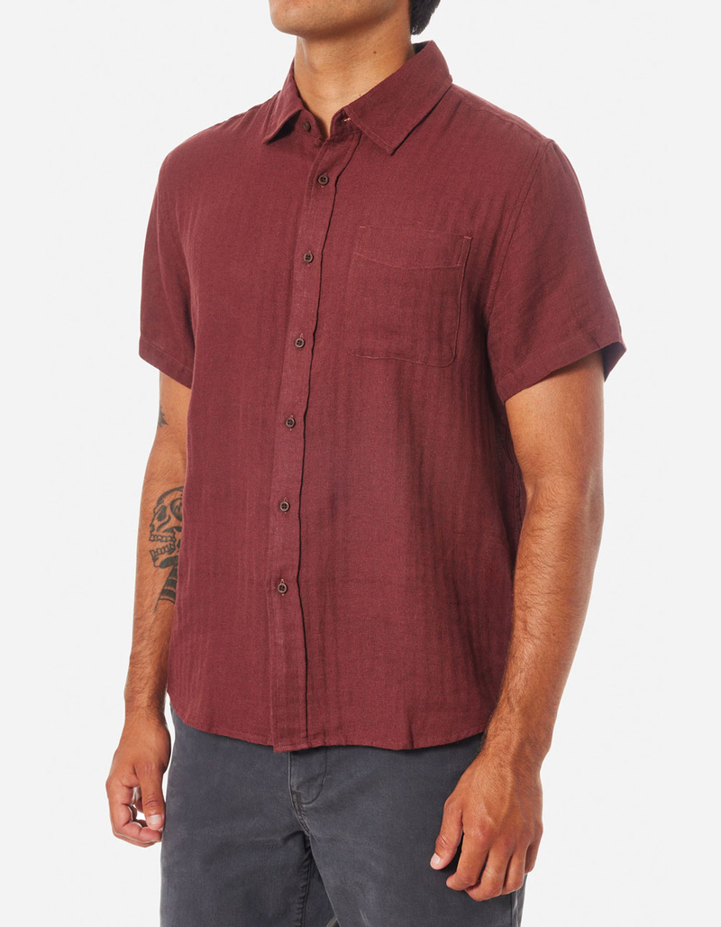 KATIN Alan Mens Button Up Shirt BURGUNDY Tillys