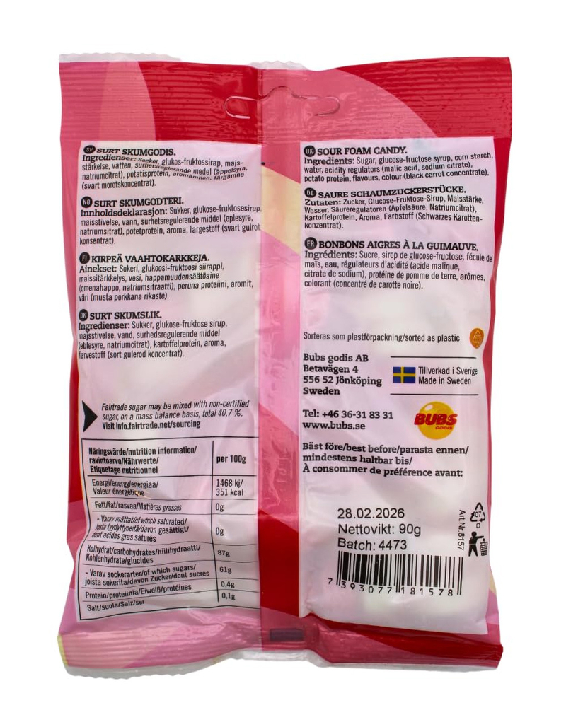 BUBS Goody Sour Ovals Strawberry Vanilla Candy image number 2