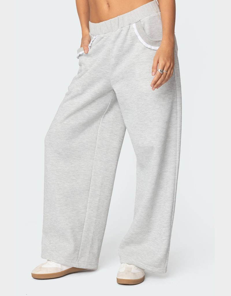 EDIKTED Ashtin Ruffle Trim Sweatpants image number 0
