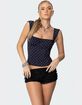 EDIKTED Marcella Wide Strap Mesh Corset image number 1