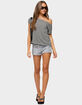 EDIKTED Chanelle Off Shoulder Striped Top image number 5