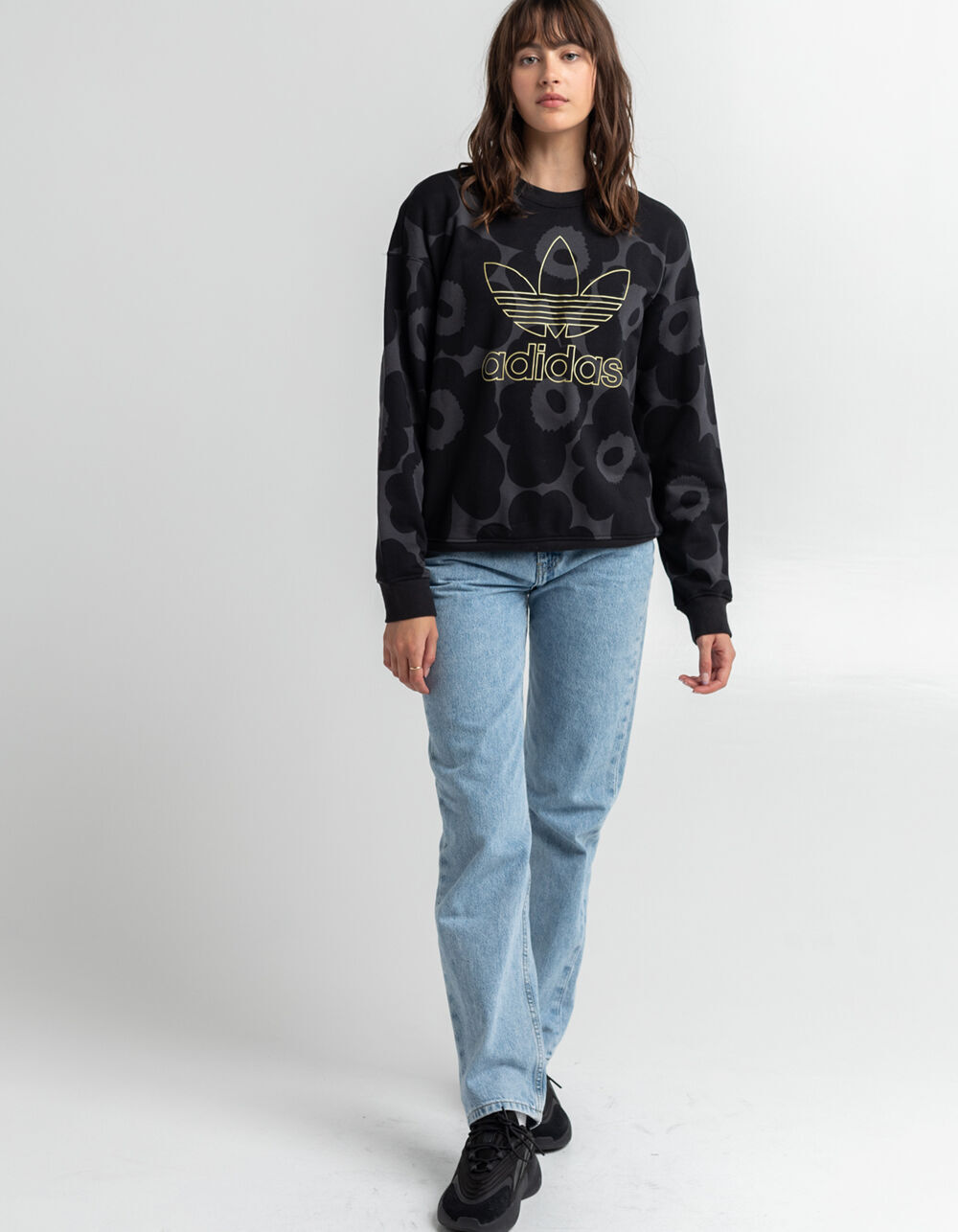 ADIDAS x Marimekko Womens Crewneck Sweatshirt - BLACK COMBO | Tillys
