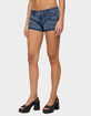 EDIKTED True Low Rise Denim Micro Shorts image number 2