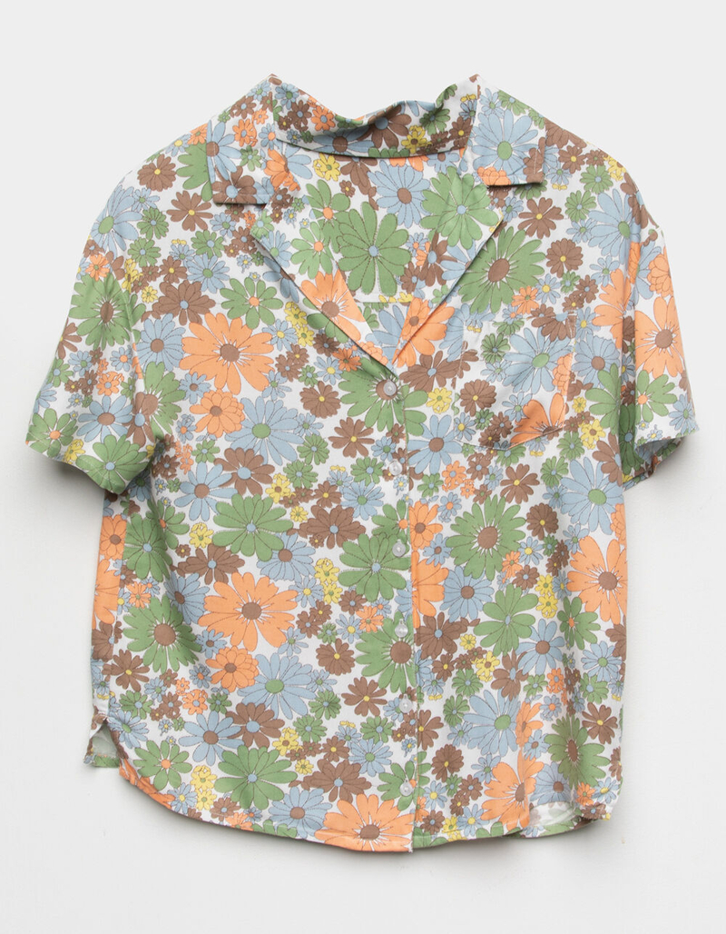 RSQ Floral Oversized Womens Camp Shirt image number 5