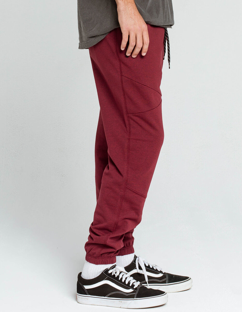 RSQ Knee Seam Mens Burgundy Sweatpants image number 1