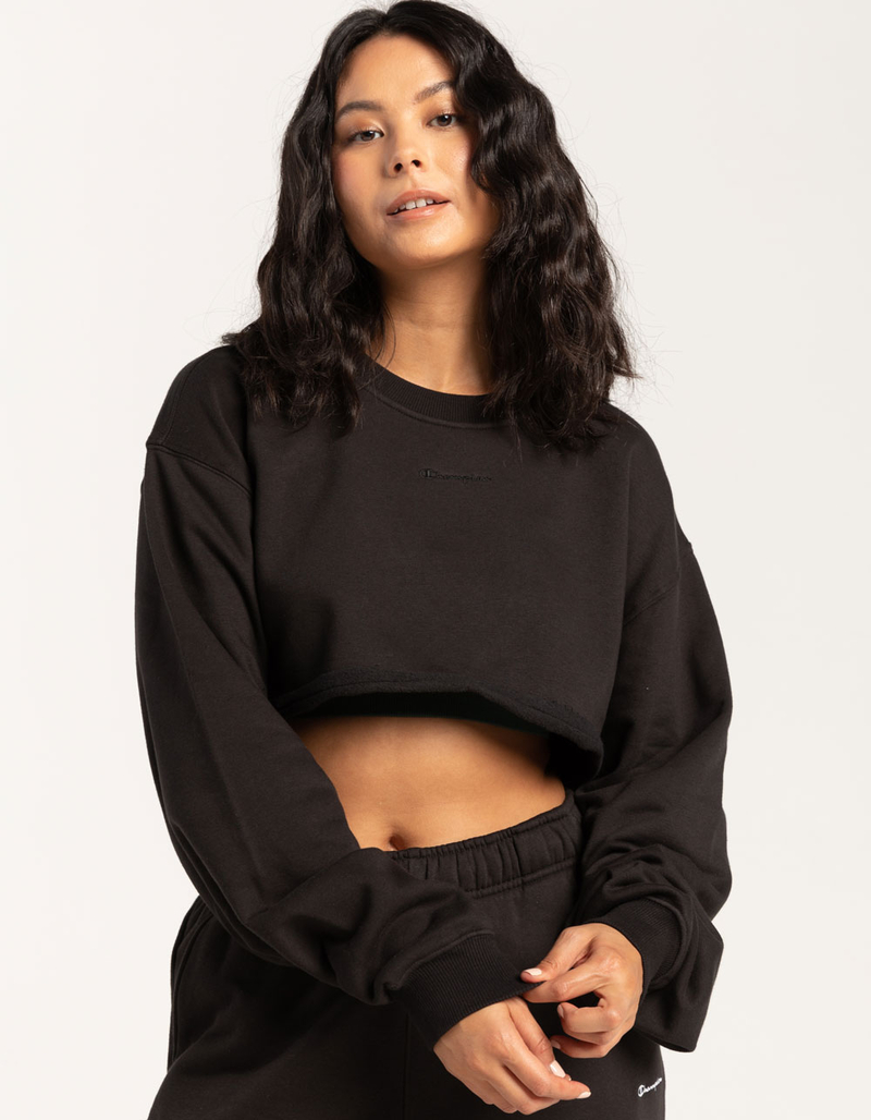 CHAMPION Classic Fleece Super Cropped Womens Crewneck Sweatshirt image number 0