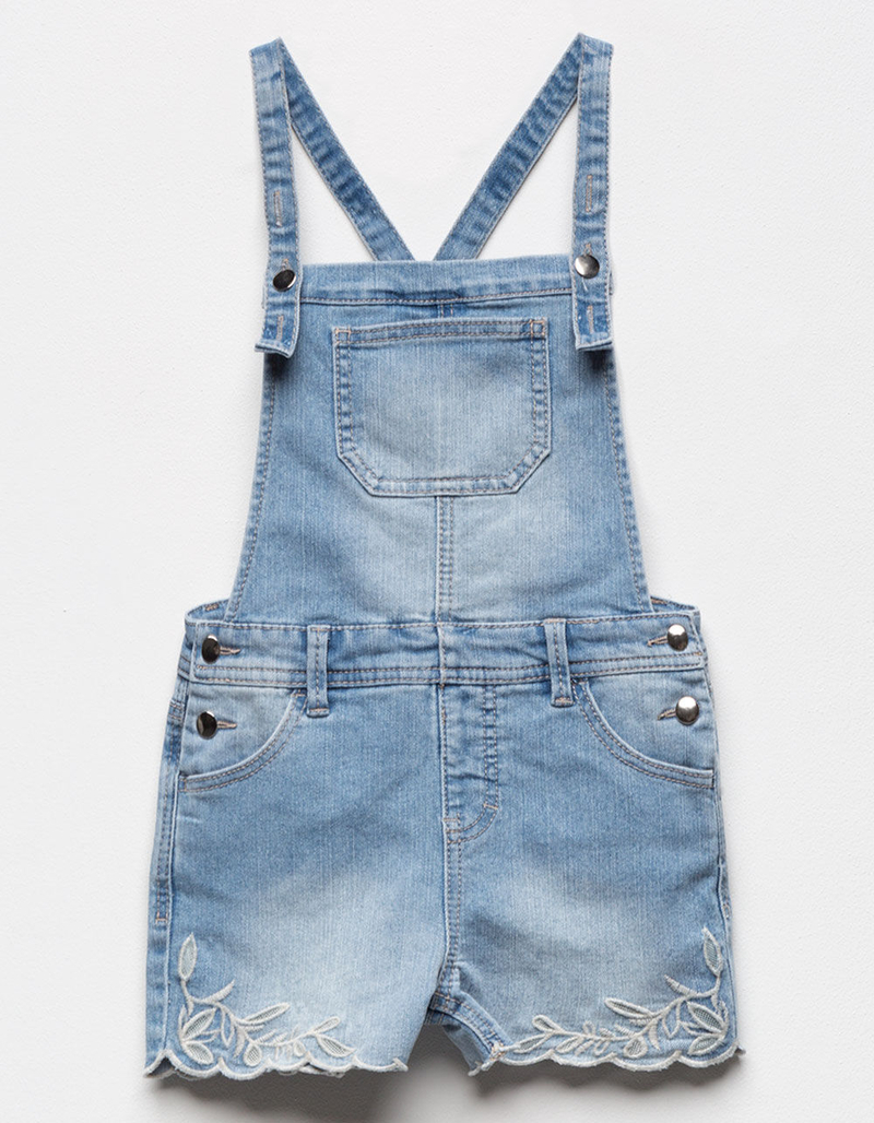 LOVE FIRE Embroidered Denim Girls Shortalls image number 0