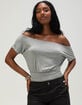 FULL TILT Womens Off The Shoulder Banded Bottom Top image number 1