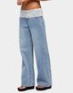 EDIKTED Lacey Foldover Low Rise Baggy Jeans image number 2