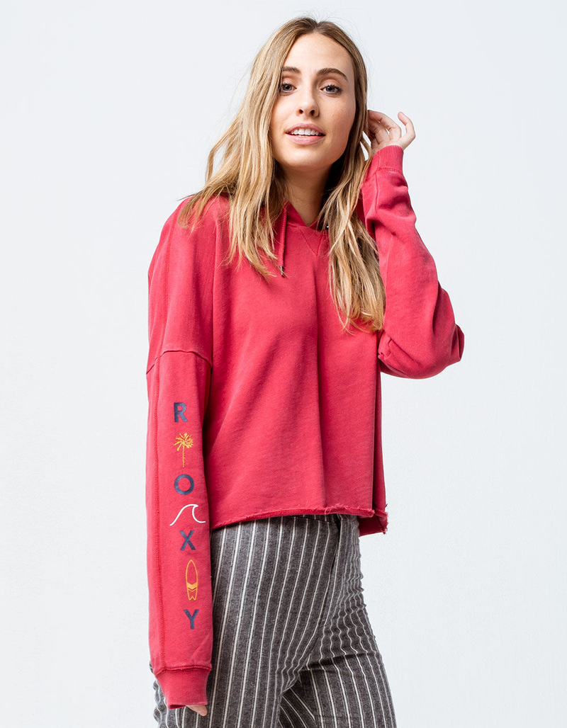 ROXY Ocean Boulevard Red Womens Crop Hoodie image number 0
