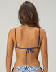 FULL TILT Plaid Textured Reversible Triangle Bikini Top image number 3