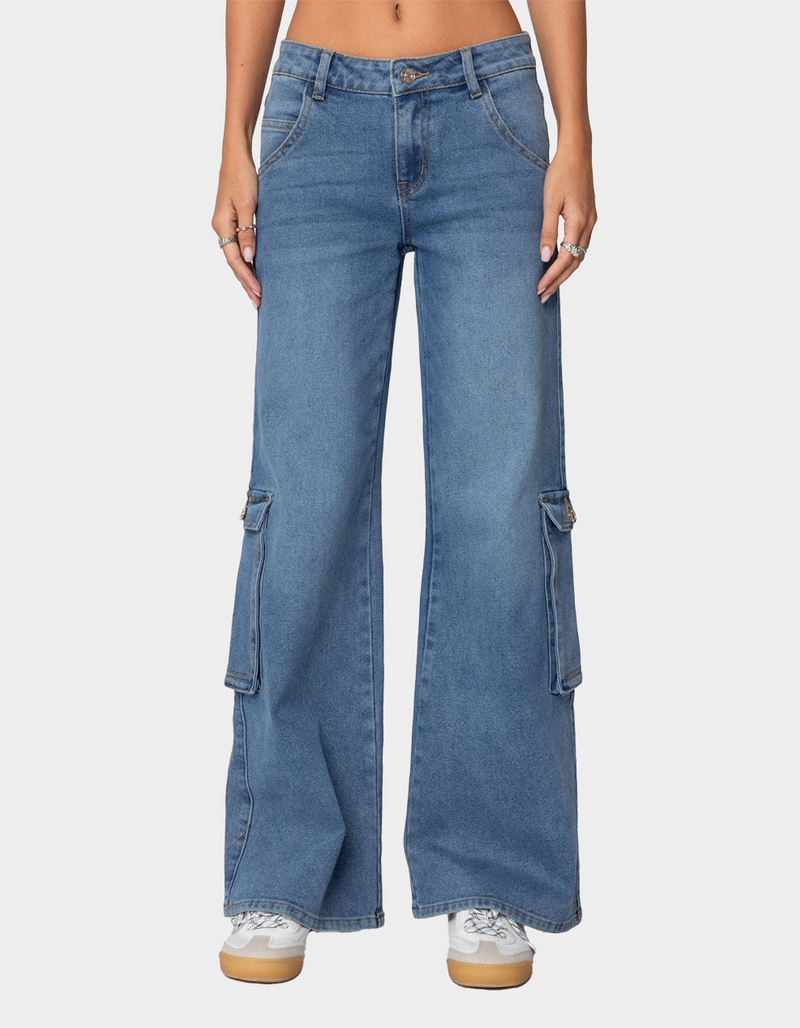EDIKTED Lunar Low Rise Cargo Jeans image number 0