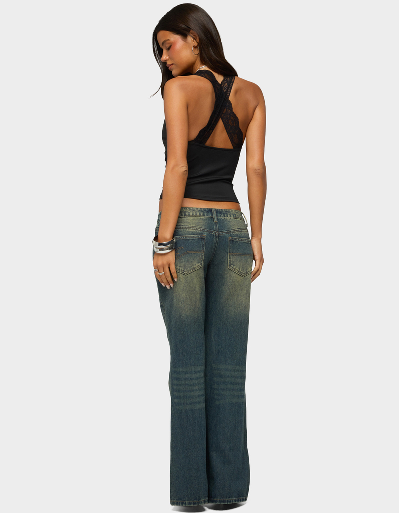 EDIKTED Shirili Low Rise Flared Jeans image number 3