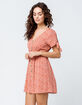 SKY AND SPARROW Ditsy Floral Button Front Coral Dress image number 1
