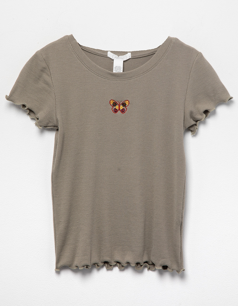 FULL TILT Butterfly Embroidered Girls Baby Tee image number 0