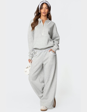 EDIKTED Ashtin Ruffle Trim Sweatshirt Alternative Image