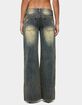 EDIKTED Noor Distressed Low Rise Baggy Jeans image number 3