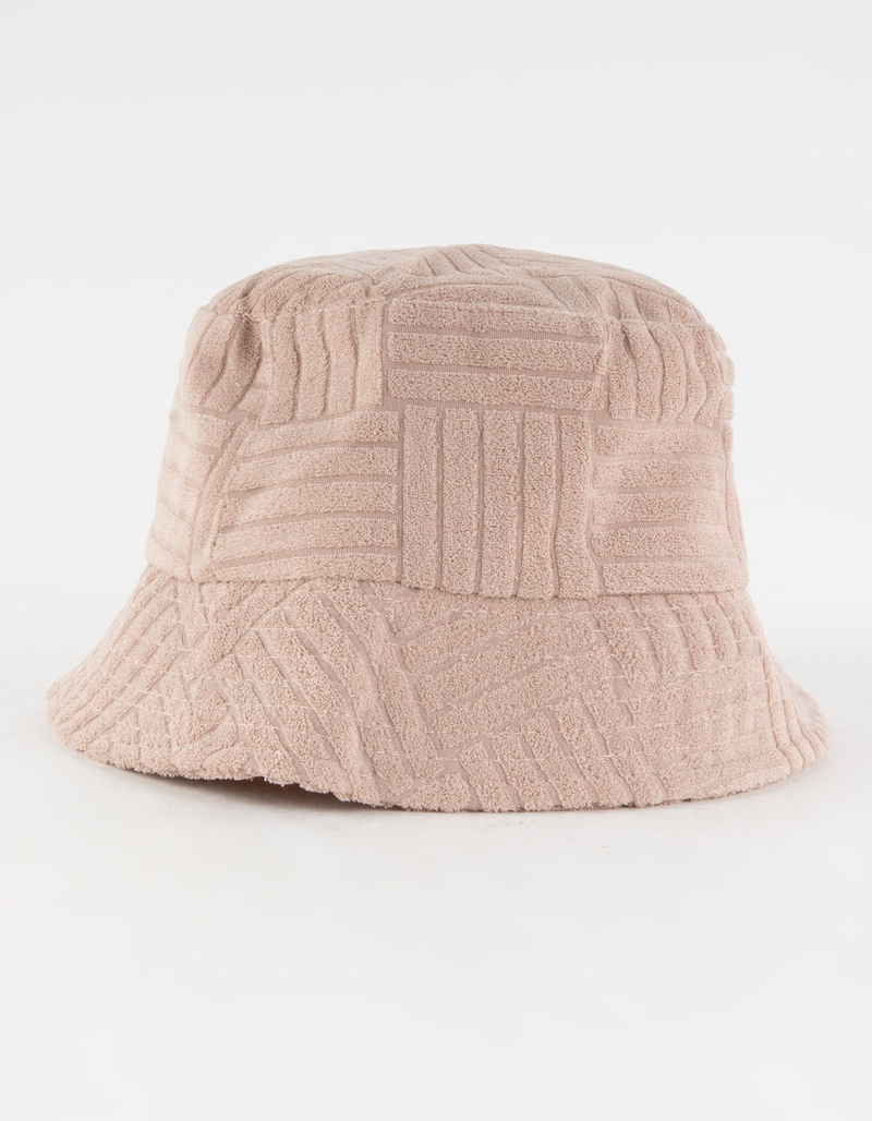 Terry Cloth Square Stripe Bucket Hat image number 0