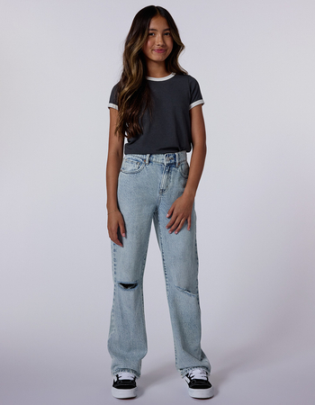 RSQ Girls High Rise Destructed Wide Leg Jeans Primary Image
