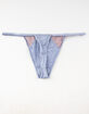 FULL TILT Shiny Micro Lace Lilac Thong image number 2
