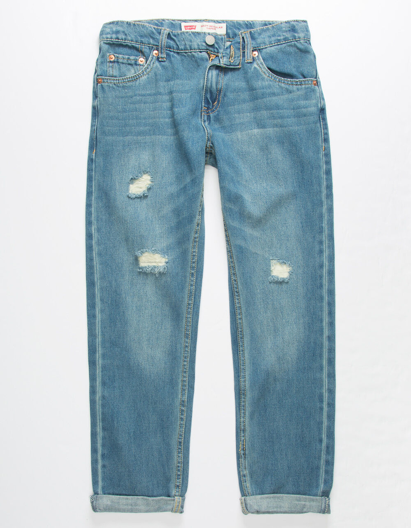 LEVI'S 502 Regular Taper Light Wash Boys Ripped Jeans image number 0