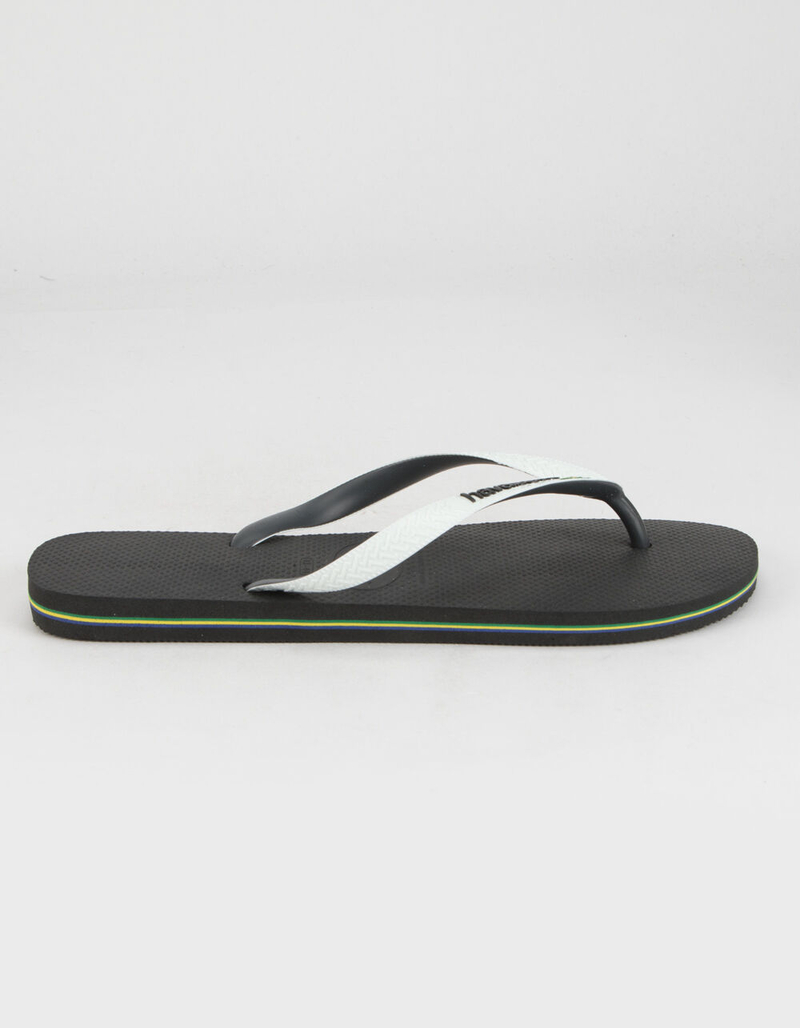 HAVAIANAS Brazil Mix Mens Black & White Sandals image number 2