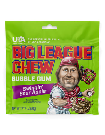 BIG LEAGUE CHEW Sour Apple Bubble Gum Primary Image