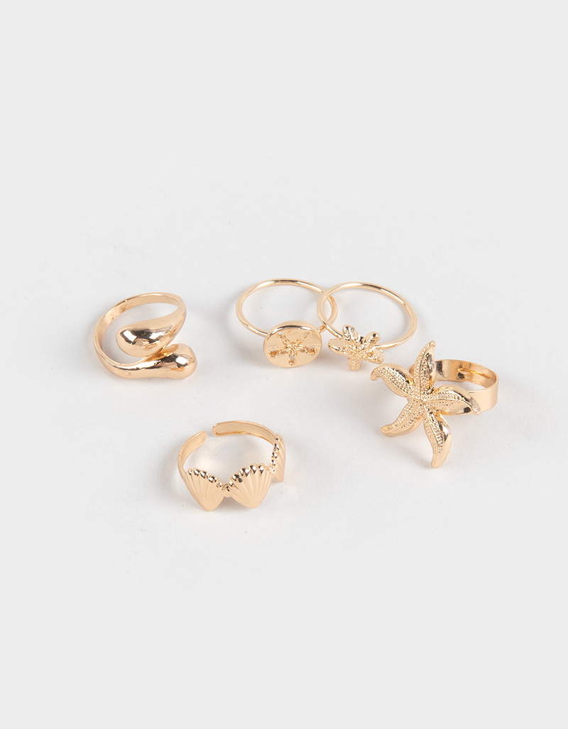 FULL TILT 5 Piece Starfish Ring Set image number 0