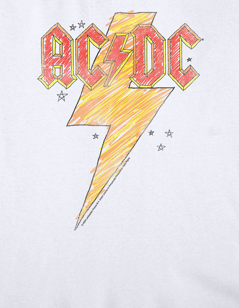 AC/DC Sketch Bolt Womens Cropped Baby Tee image number 2