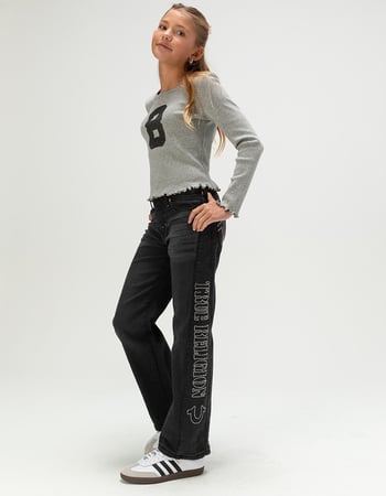 TRUE RELIGION Leila Stone Girls Wide Leg Jeans Primary Image