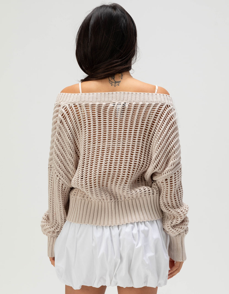 RSQ Womens Box Stitch V-Neck Sweater image number 3