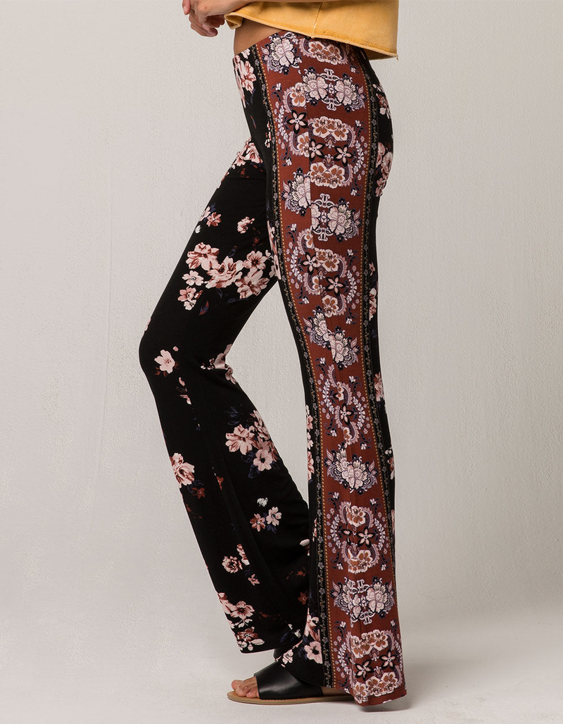 SKY AND SPARROW Floral Print Womens Flare Pants image number 0