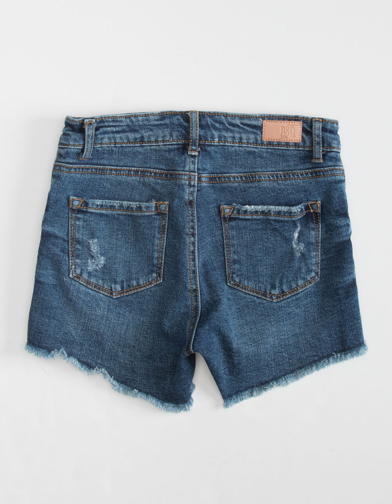 RSQ Vintage High Rise Girls Dark Wash Denim Shorts image number 2