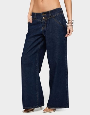 EDIKTED Petite Meredith Low Rise Wide Leg Jeans Alternative Image