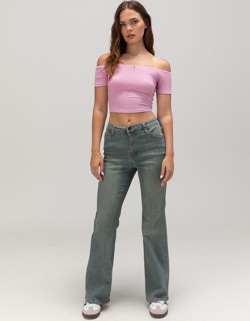 RSQ Womens High Rise Flare Jeans image number 4
