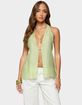 EDIKTED Silky Look Split Front Halter Top image number 1