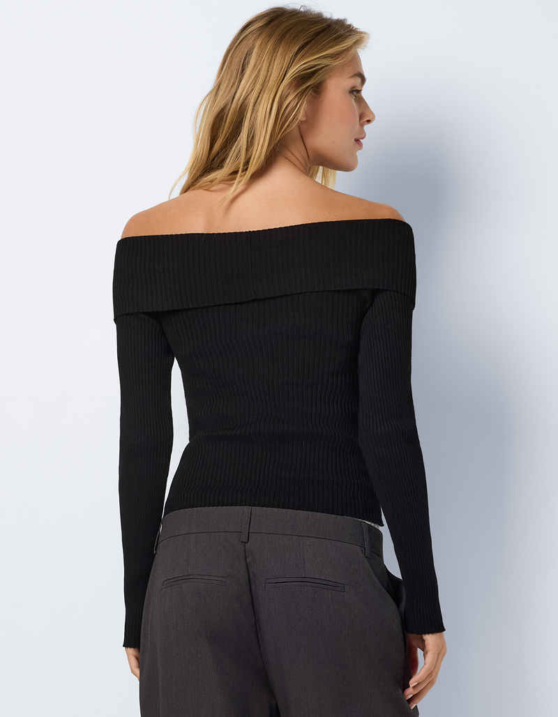 NOISY MAY Juliet Womens Off The Shoulder Knit Top image number 3