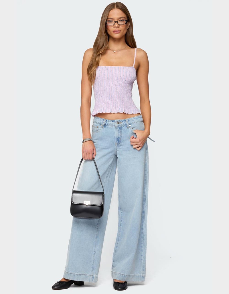 EDIKTED Leela Scrunch Striped Tank Top image number 1